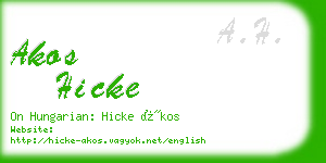 akos hicke business card